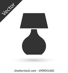 Grey Table lamp icon isolated on white background. Desk lamp. Vector.