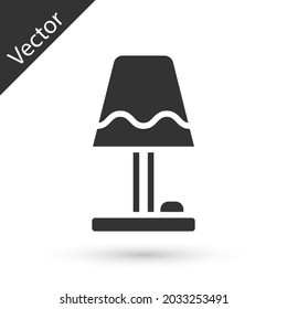 Grey Table lamp icon isolated on white background.  Vector