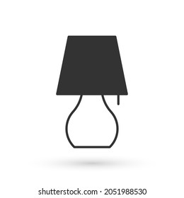 Grey Table lamp icon isolated on white background. Night light.  Vector