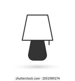 Grey Table lamp icon isolated on white background. Night light.  Vector