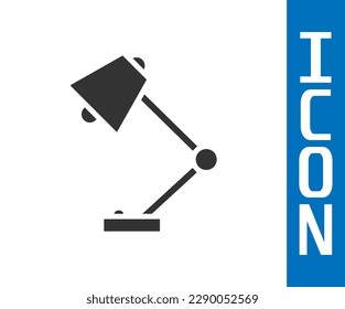 Grey Table lamp icon isolated on white background.  Vector Illustration