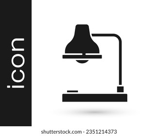 Grey Table lamp icon isolated on white background. Table office lamp.  Vector Illustration