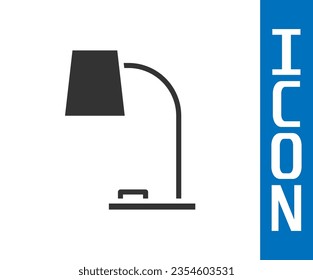 Grey Table lamp icon isolated on white background. Table office lamp.  Vector Illustration