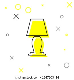 Grey Table lamp line icon isolated on white background. Vector Illustration