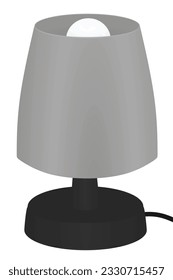 Lámpara de mesa gris. ilustración vectorial