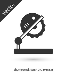 Grey Table saw for woodwork icon isolated on white background. Power saw bench.  Vector