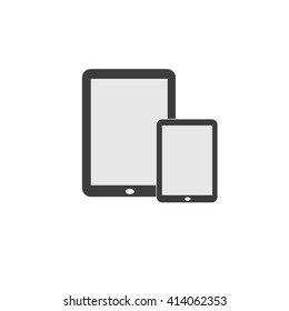 Grey tablet icon. Minimalism. 