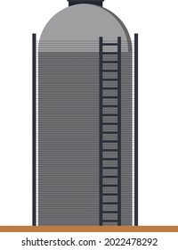 Tanque gris, ilustración, vector sobre fondo blanco.