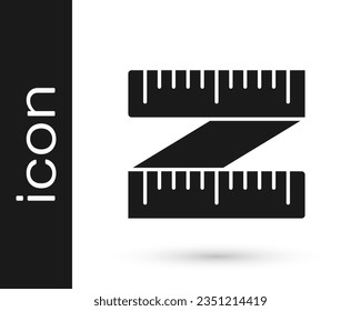 Grey Tape measure icon isolated on white background. Measuring tape.  Vector Illustration