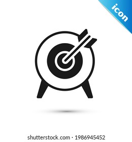 Grey Target financial goal concept icon isolated on white background. Symbolic goals achievement, success.  Vector