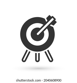 Grey Target financial goal concept icon isolated on white background. Symbolic goals achievement, success.  Vector