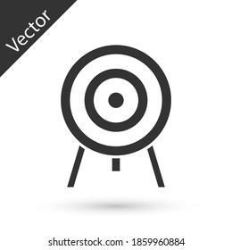 Grey Target icon isolated on white background. Dart board sign. Archery board icon. Dartboard sign. Business goal concept. Vector.