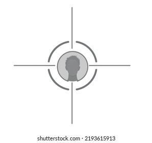 Alcance objetivo gris. ilustración vectorial 