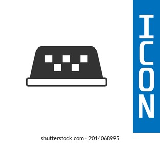 Grey Taxi car roof icon isolated on white background.  Vector