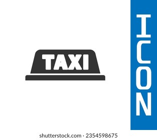 Grey Taxi car roof icon isolated on white background.  Vector Illustration