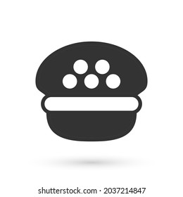 Icono del tapón del conductor del taxi gris aislado en fondo blanco.  Vector