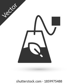 Icono de la bolsa de té gris aislado en fondo blanco. Vector.