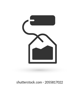 Grey Tea bag icon isolated on white background.  Vector
