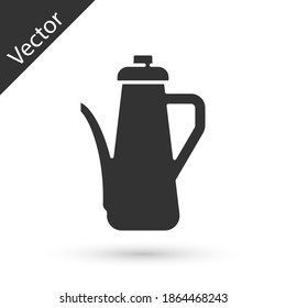 Grey Teapot icon isolated on white background. Vector.