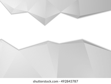 Grey tech abstract polygonal background. Vector design