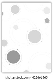 Grey tech circles abstract background. Vector graphic design