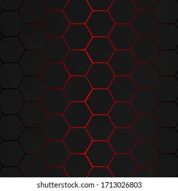 Grey technologic carbon backgroung with red glowing