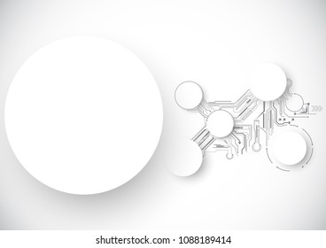 Grey Technology Circuit Circle with space to paste