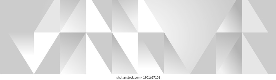 Grey technology low poly abstract banner design. Futuristic vector background