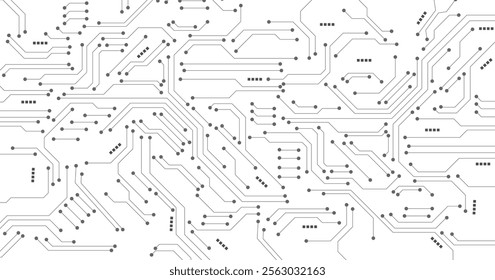 Grey technology on white background.2d illustration Abstract futuristic electronic circuit technology background science background.