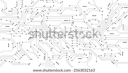 Grey technology on white background.2d illustration Abstract futuristic electronic circuit technology background science background.