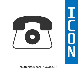 Grey Telephone 24 hours support icon isolated on white background. All-day customer support call-center. Full time call services.  Vector