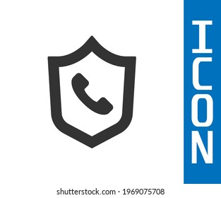 Grey Telephone 24 hours support icon isolated on white background. All-day customer support call-center. Full time call services.  Vector