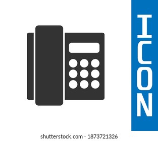 Grey Telephone handset icon isolated on white background. Phone sign.  Vector