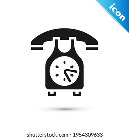 Grey Telephone handset icon isolated on white background. Phone sign.  Vector