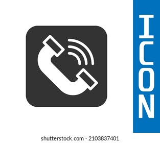 Grey Telephone handset icon isolated on white background. Phone sign.  Vector