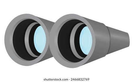 Grey telescope isolated. vector illustration