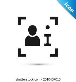 Grey Television report icon isolated on white background. TV news.  Vector