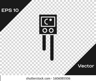 Grey Temperature and humidity sensor icon isolated on transparent background.  Vector Illustration