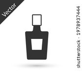 Grey Tequila bottle icon isolated on white background. Mexican alcohol drink.  Vector