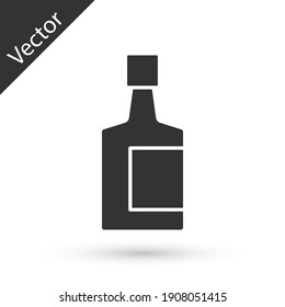 Grey Tequila bottle icon isolated on white background. Mexican alcohol drink. Vector.