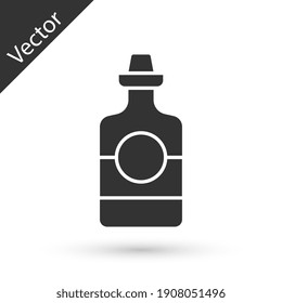 Grey Tequila bottle icon isolated on white background. Mexican alcohol drink. Vector.