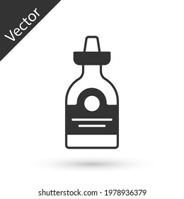 Grey Tequila bottle icon isolated on white background. Mexican alcohol drink.  Vector