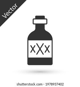 Grey Tequila bottle icon isolated on white background. Mexican alcohol drink.  Vector