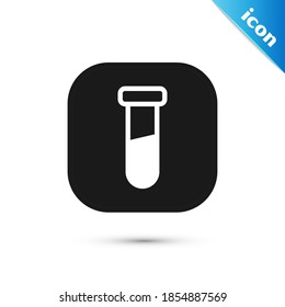 Grey Test tube and flask chemical laboratory test icon isolated on white background. Laboratory glassware sign.  Vector