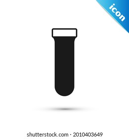 Grey Test tube and flask chemical laboratory test icon isolated on white background. Laboratory glassware sign.  Vector