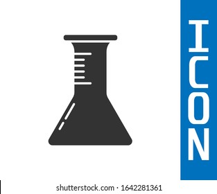 Grey Test tube and flask icon isolated on white background. Chemical laboratory test. Laboratory glassware.  Vector Illustration