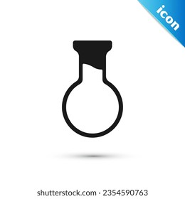 Graues Reagenzglas und Kolben-Symbol einzeln auf weißem Hintergrund. Chemischer Labortest. Laborgläser.  Vektorgrafik