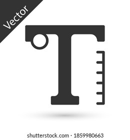 Graue Textsymbol einzeln auf weißem Hintergrund. Vektorgrafik.