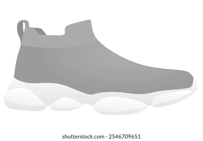 Grey textile shoe. vector illustration