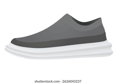 Zapato textil gris. Ilustración vectorial